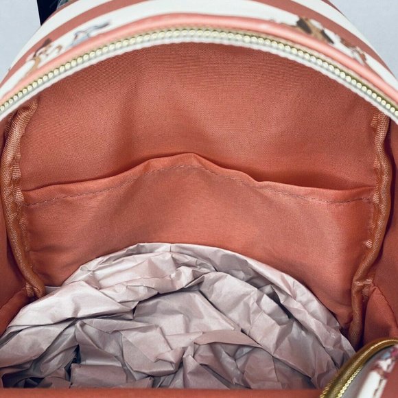 Disney Best Friends Mini Backpack Pink Stripe + Pink Sequin Keychain NEW SEALED - Picture 6 of 8